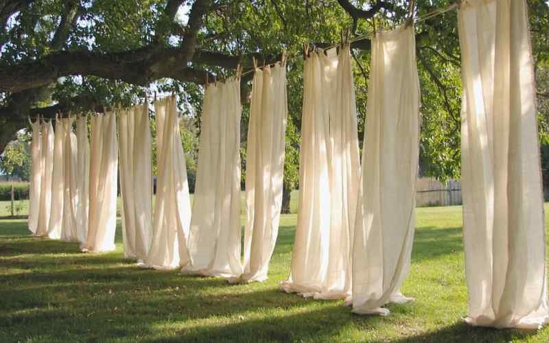 drying curtains under shade