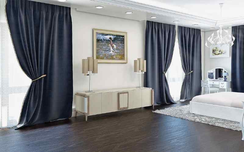 sheer and blockout curtain layering