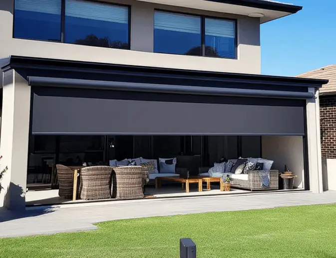 Drop down awning & Zip Screen